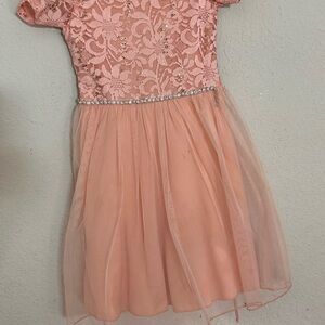 Elegant Pink Lace Kids Dress